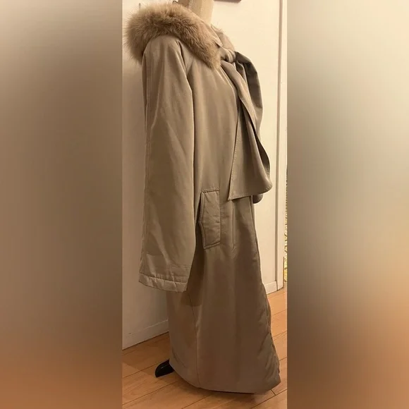 Nuage Long Parka Coat Fox Sage Sz 10 - Picture 3 of 9